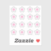 Set van 16 zachte roze sterren sticker (Vel)
