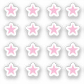 Set van 16 zachte roze sterren sticker (Voorkant)