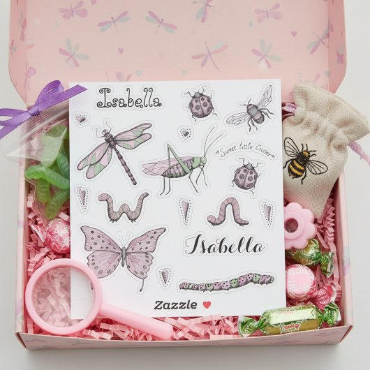 Set van 18  Blush Pink Sweet Little Critter Sticker