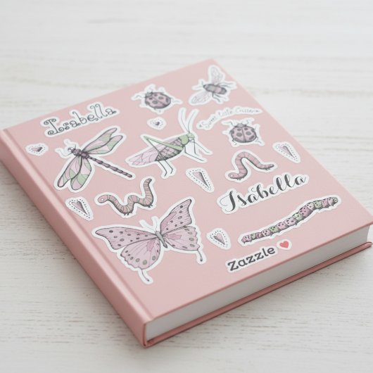 Set van 18  Blush Pink Sweet Little Critter Sticker