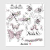 Set van 18 Blush Pink Sweet Little Critter Sticker (Vel)