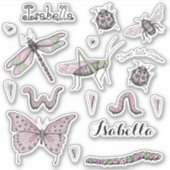 Set van 18 Blush Pink Sweet Little Critter Sticker (Voorkant)