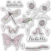 Set van 18  Blush Pink Sweet Little Critter Sticker (Voorkant)