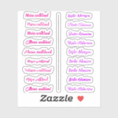(Set van 18) Girly Transparant Eenvoudige Naam Sti Sticker (Vel)