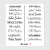 (Set van 18) Transparante Eenvoudige Naam Stickers (Vel)