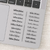 (Set van 18) Zwarte Transparante Eenvoudige Naamst Sticker