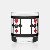 Set van 1 Art Deco Spelen Kaart Suits met Monogram Whisky Glas (Voorkant)