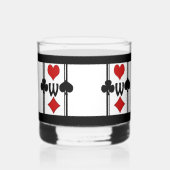Set van 1 Art Deco Spelen Kaart Suits met Monogram Whisky Glas (Links)
