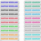 Set van 20 kleurrijke Labels, doorzichtige naamsti Sticker (Voorkant)