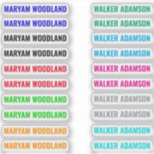 Set van 20 Kleurrijke Labels, Transparante Naamsti Sticker (Voorkant)