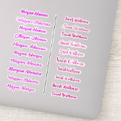 (Set van 20) Roze simpele naamstickers voor meisje Sticker