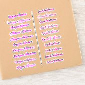 (Set van 20) Roze simpele naamstickers voor meisje Sticker