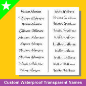 (Set van 20) Zwart Transparante Eenvoudige Naam St Sticker