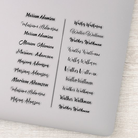 (Set van 20) Zwart Transparante Eenvoudige Naam St Sticker