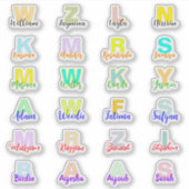 (Set van 24) Moderne Monogrammed Namen | waterdich Sticker (Voorkant)