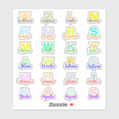 (Set van 24) Moderne Monogrammed Namen | waterdich Sticker (Vel)