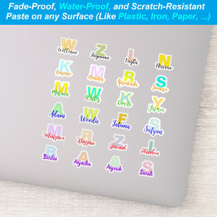 (Set van 24) Moderne Monogrammed Namen waterdich Sticker