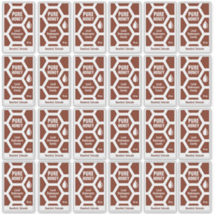 Set van 24 Transparante Honeycomb Honey Jar Labels