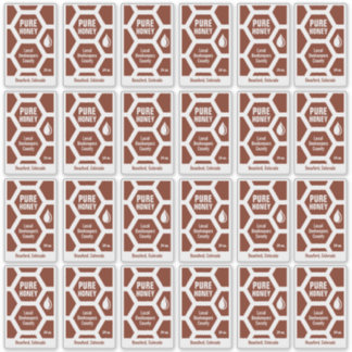 Set van 24 Transparante Honeycomb Honey Jar Labels