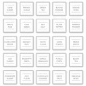 Set van 25 gepersonaliseerde waterdichte keukenlab sticker (Voorkant)