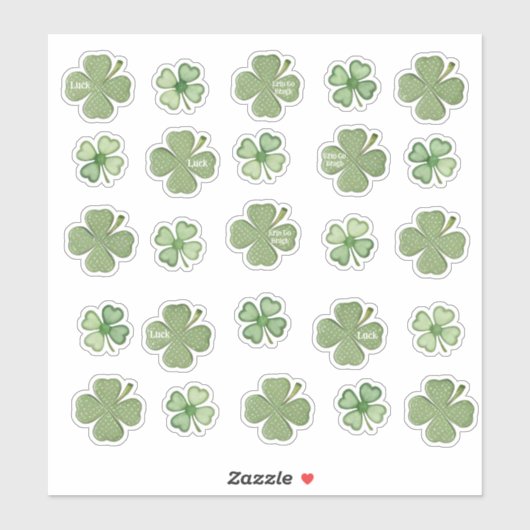Set van 25 gepotte Shamrock Vinyl-Stickers Sticker (Vel)