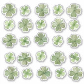 Set van 25 Waterverf Shamrock Vinyl-Stickers Sticker (Voorkant)