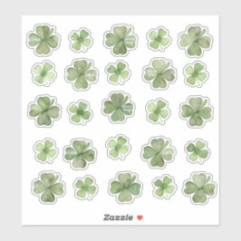 Set van 25 Waterverf Shamrock Vinyl-Stickers Sticker