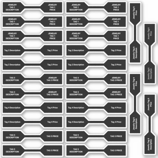 Set van 26 joodse Label Black Barbell Stickers (Voorkant)