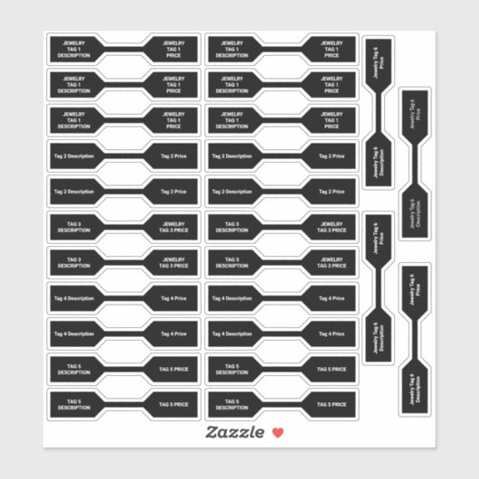 Set van 26 joodse Label Black Barbell Stickers (Vel)