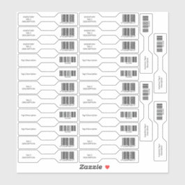 Set van 26 UPC Barcode Inventory Barbell Sticker