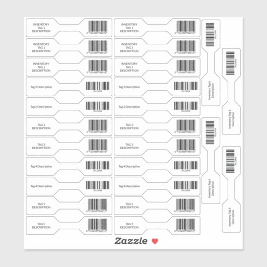 Set van 26 UPC Barcode Inventory Barbell Sticker (Vel)