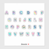 Set van 27 alfabet holografische stickers (Vel)