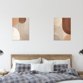 Set van 2 Abstracte Japandi Wall Art Prints (Slaapkamer)