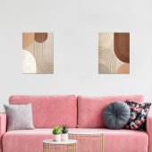 Set van 2 Abstracte Japandi Wall Art Prints (Woonkamer)