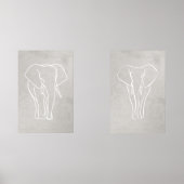 Set van 2 Elephant Line Art Posters (Voorkant)