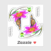Set van 2 Monarch Vlinders Dahlia Vinyl Stickers (Vel)