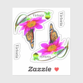 Set van 2 Monarch Vlinders Dahlia Vinyl Stickers