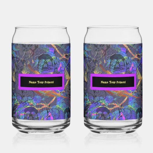 Set van 2 Naam Uw Vergif Blikvorm Glas (Voorkant)