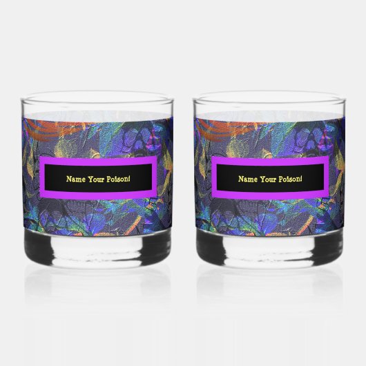 Set van 2 Naam Uw Vergif Whisky Glas (Achterkant)