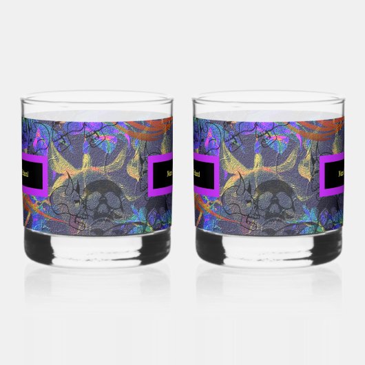 Set van 2 Naam Uw Vergif Whisky Glas (Links)