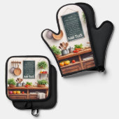 Set van 2 ovenwanten & pannenlappen | Gepersonalis (Voorkant / Achterkant)