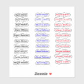 (Set van 30 Labels) Transparant Eenvoudige Naam St Sticker (Vel)