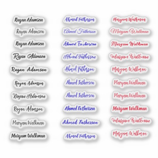 (Set van 30 Labels) Transparant Eenvoudige Naam St Sticker (Voorkant)