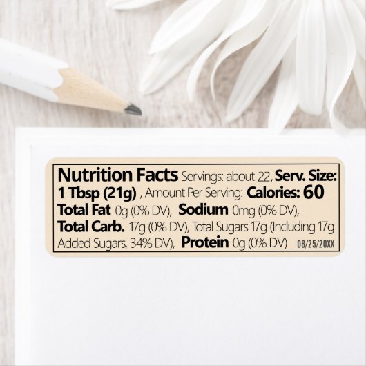 Set van 30 Lineaire Honing Voeding Feiten Warm Wit Etiket (Insitu)
