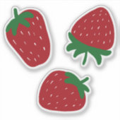 Set van 3 Aardbei Sticker (Voorkant)
