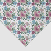 Set van 3-aardse Roze & Turquoise Bloemen en Harte Tissuepapier (Detail)