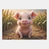 Set van 3 Baby Boerderijdieren Inpakpapier Vel (Voorkant)