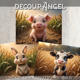 Set van 3 Baby Boerderijdieren Inpakpapier Vel