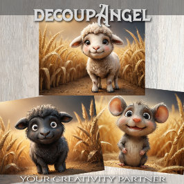 Set van 3 Baby Boerderijdieren Inpakpapier Vel