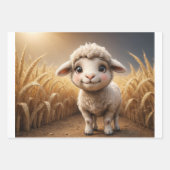 Set van 3 Baby Boerderijdieren Inpakpapier Vel (Voorkant)